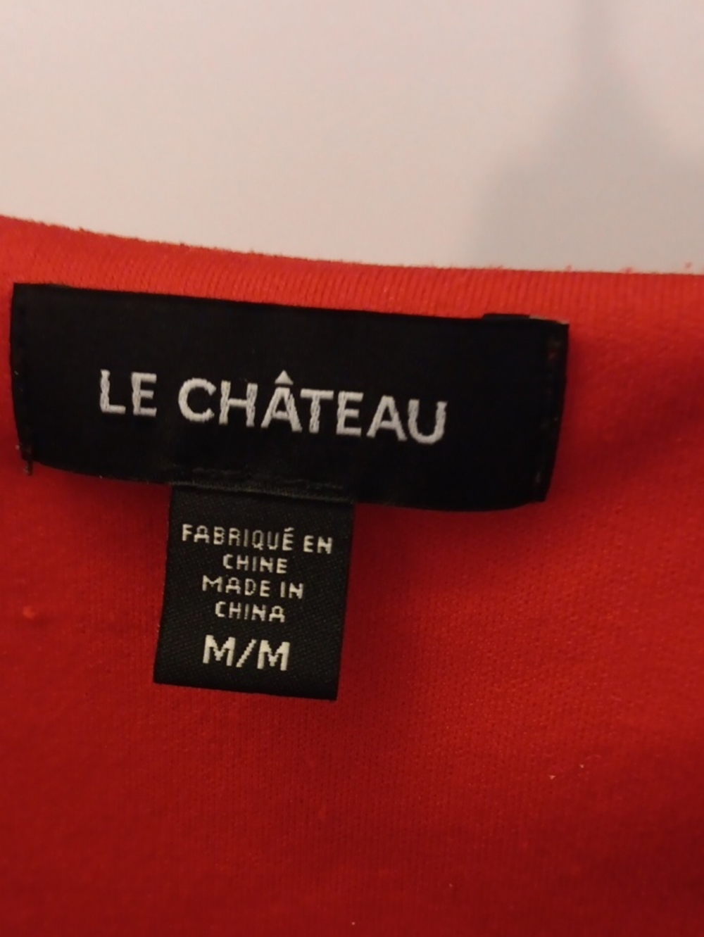 le chateau Red V-Neck Sheer Blouse with Flowing Sleeves Size M - Picture 3 of 3